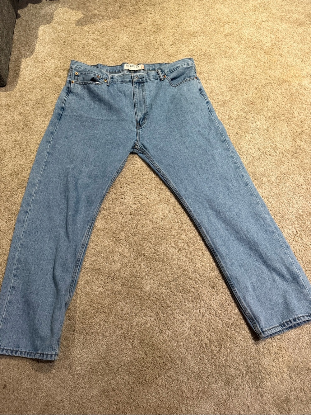 Classic Levi's 505 Regular Straight Leg Jeans Light Blue 42